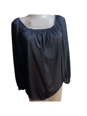 True Vintage Beeline Sheer Black Body Suit Top 1970's Stretch Large